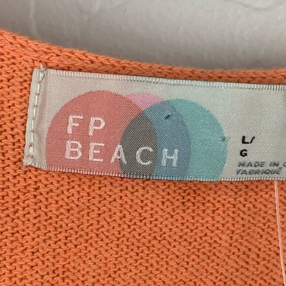 Free People Beach Bailey Maxi Dress Womens Large Orange Knit Sweater NWT - Picture 5 of 8